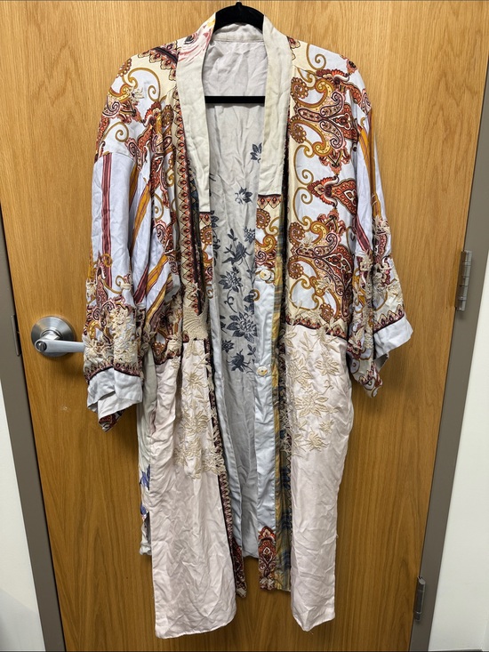 Johnny Was Jackets & Blazers - Johnny Was REVERSIBLE Boho Paisley Long Open-Front Coatigan in Cream & Rust